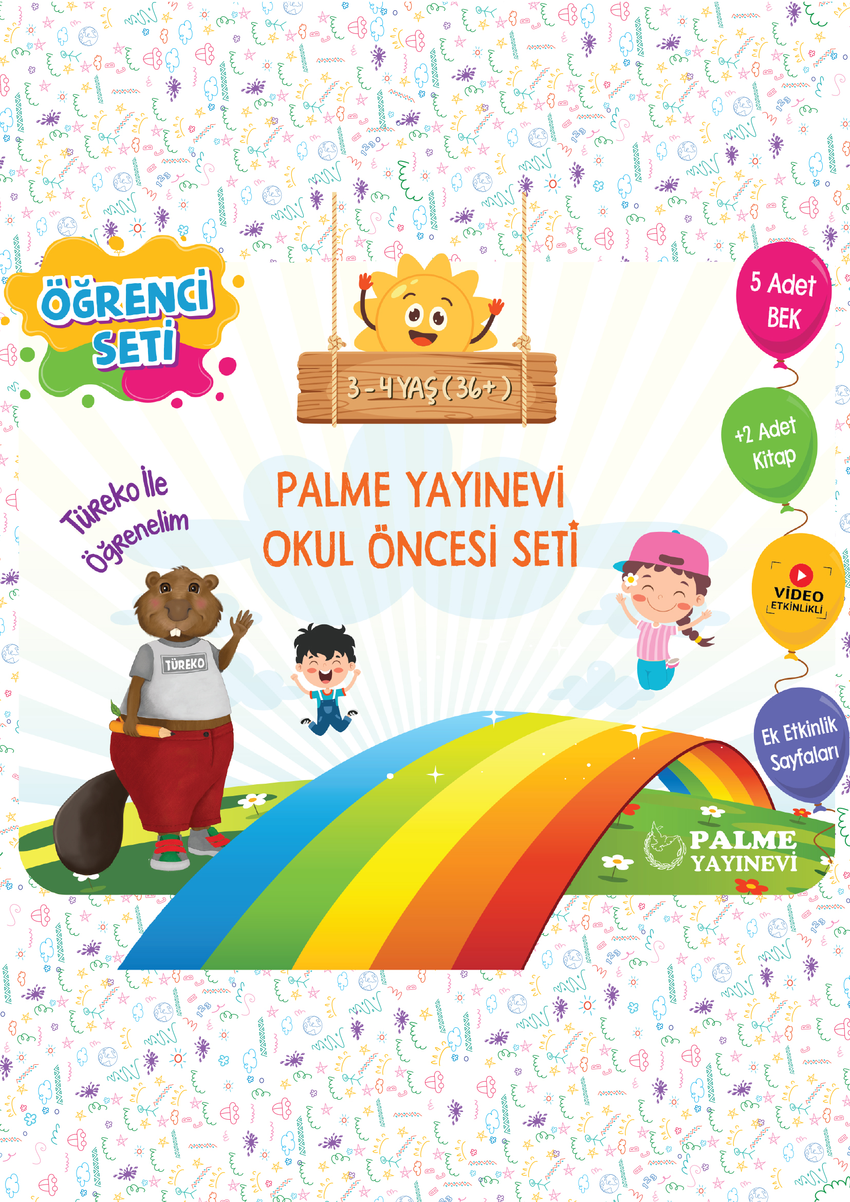 3-4 YAŞ PALME YAYINEVİ OKUL ÖNCESİ ÖĞRENCİ SETİ